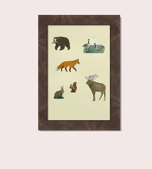 Autumn Canada Woodland Forest Animals Motif