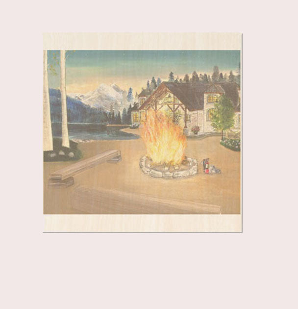 Blaze Fire Wet and Drywood Starry Sky Evening