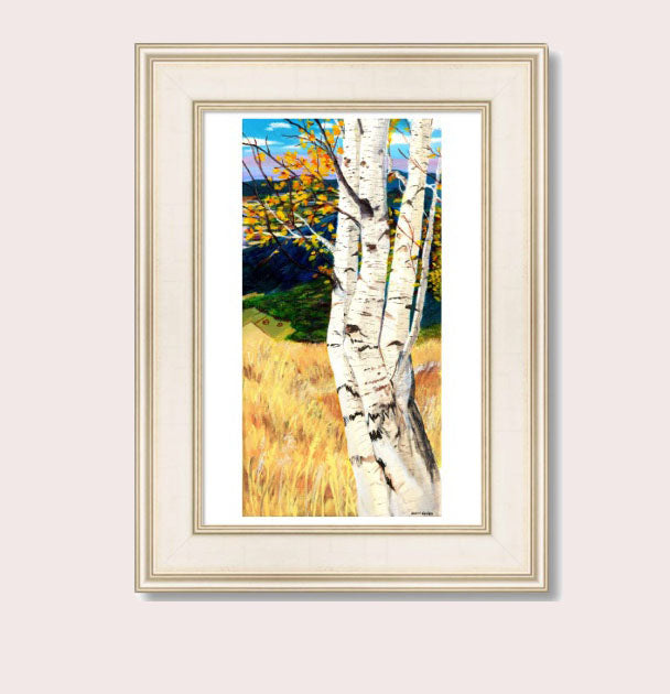 Autumn Leaf Birch Tree Blue Mountain Wheat Field